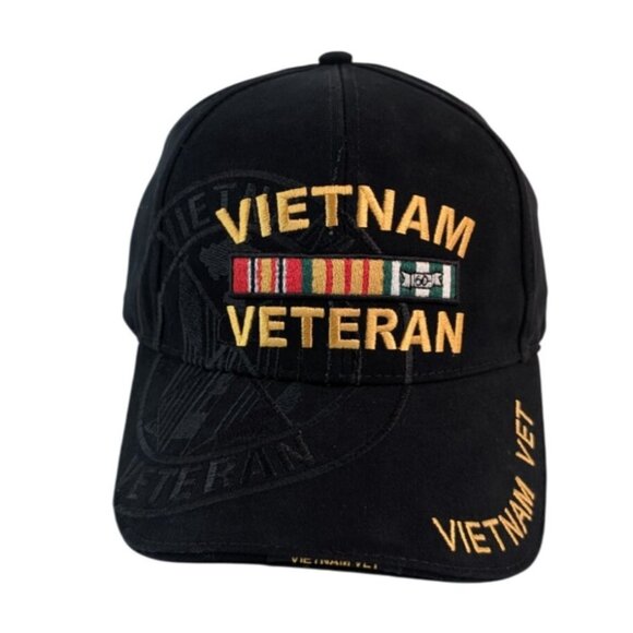 Rothco Vietnam Veteran Vet Hat Cap Black Embroidered Adjustable - Picture 2 of 8